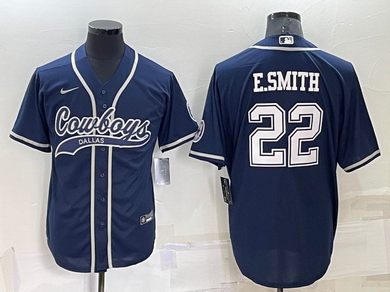 Men Dallas Cowboys #22 E.smith Blue 2022 Nike Co branded NFL Jersey->dallas cowboys->NFL Jersey